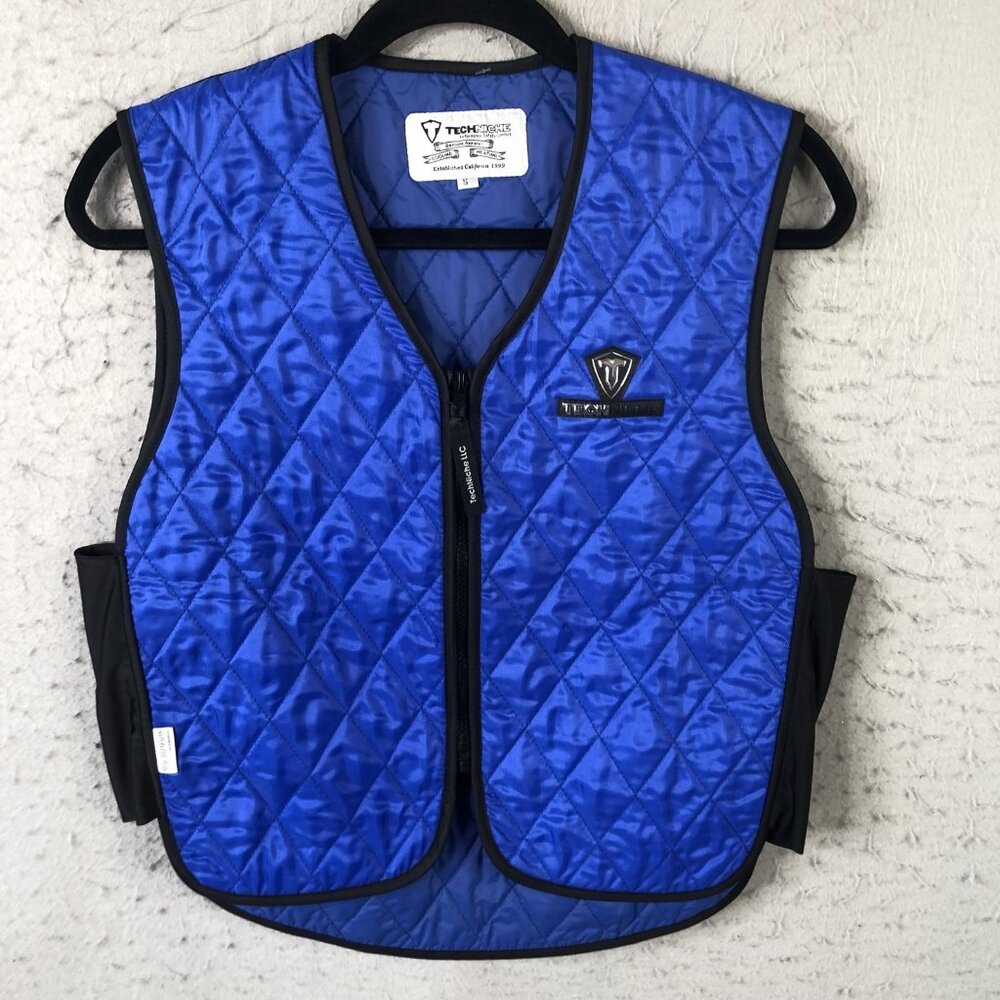TechNiche HyperKewl Plus Vest Mens Small Blue Quilted Cooling Safety No Insert